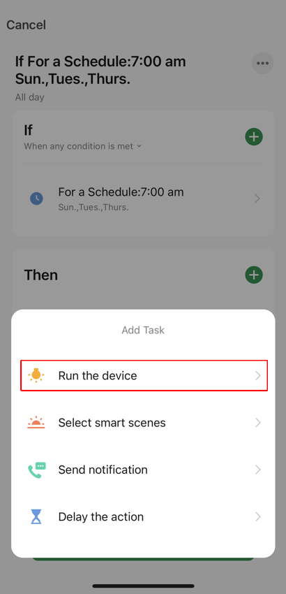 Create Scene screen